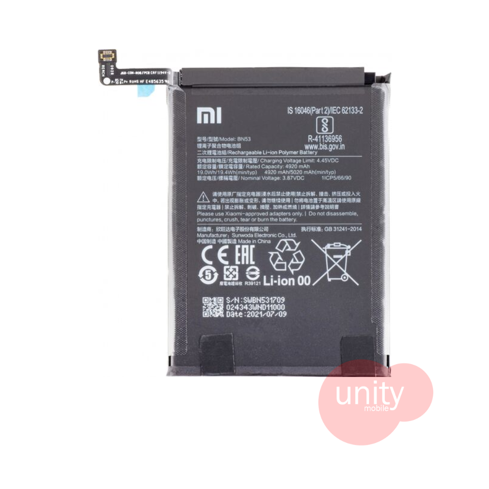 Mi Phone Battery Model BN53 (6 Months Customer Warranty)