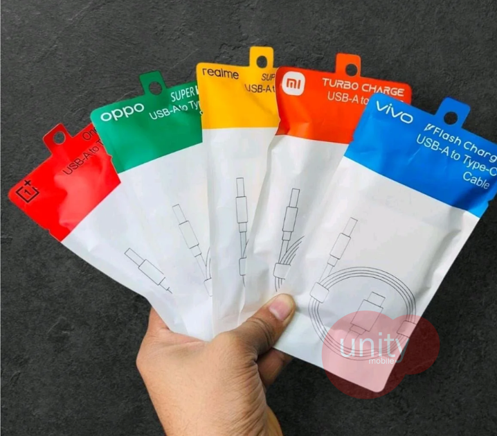 Oppo/Vivo/RM Type Supported Type C Charging Cable 6 Amp (Box Packing, 1 Year Warranty)