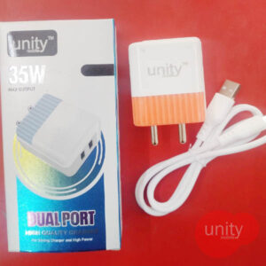 35 Watt - 2 Port Heavy Charger with Data cable (Select V8/TC)